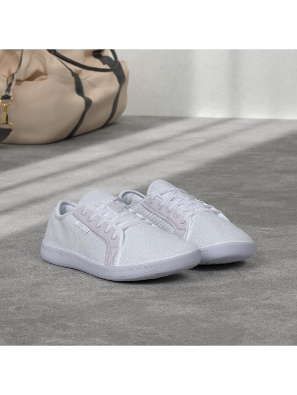Women's White Minimalist Barefoot Shoe Zero Drop Sole Wide Width Fashion Sneaker - Picture 2 of 6